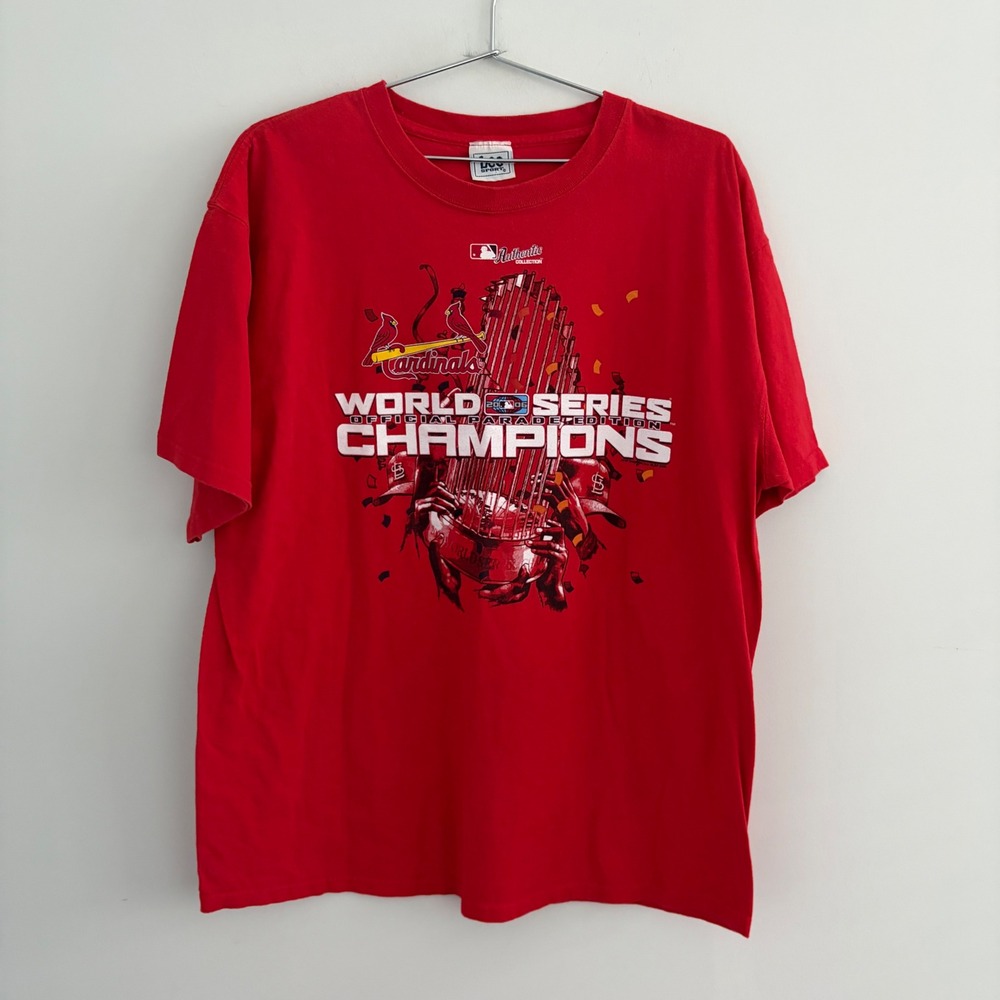 Lee Sport St Louis Cardinals 2006 World Series Champions Red T-Shirt Mens XL